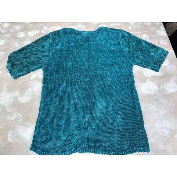 Coldwater Creek Women’s Size M Teal Chenille Pullover Sweater Top Rayon Blend - Picture 6 of 6